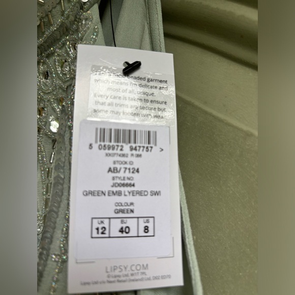 NWT Lipsy London Hand Beaded Choker Dress US 8 - Picture 8 of 8